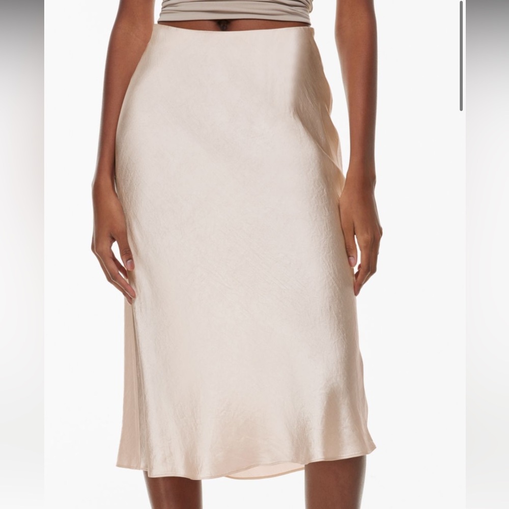 Aritzia Babaton Satin Slip Midi Skirt
